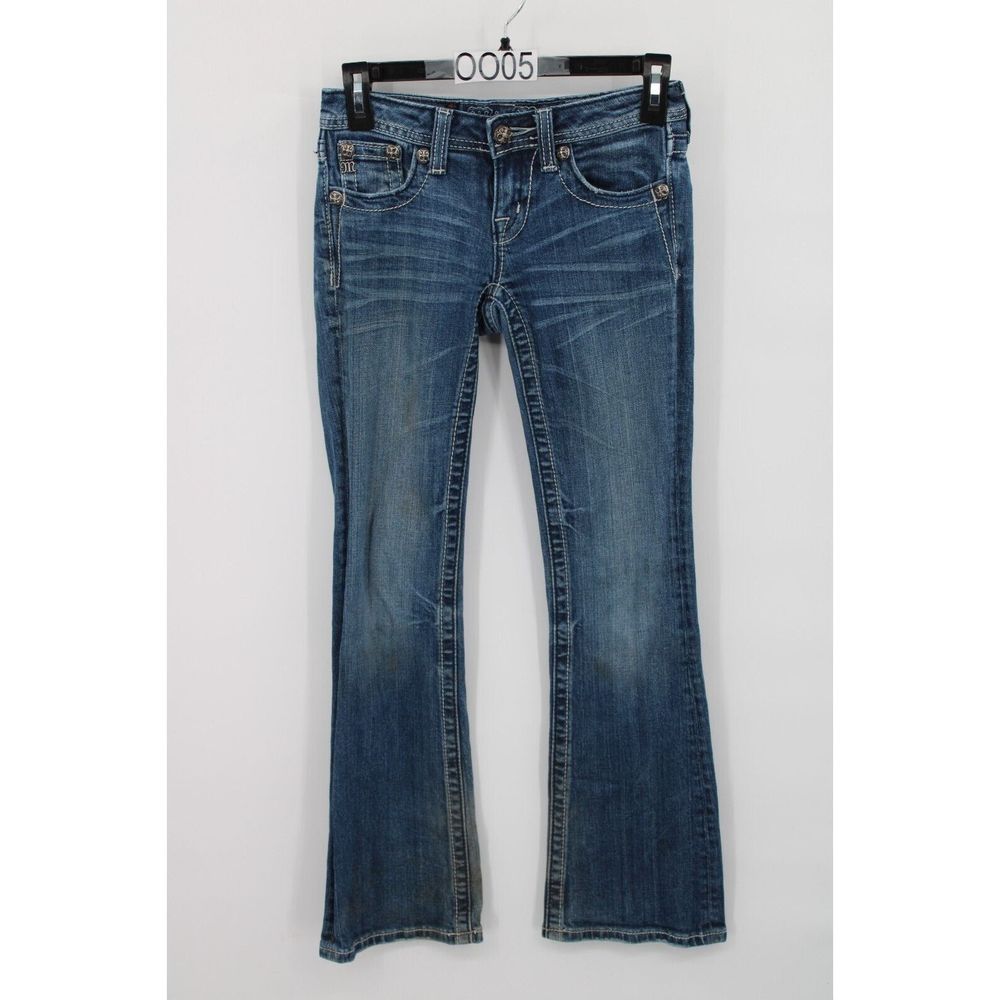 Miss Me Girls JK5002B61 Boot Cut BLING FLAP Denim Blue Jeans Size Girls 12